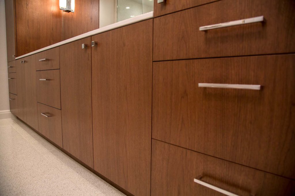 Bathroom remodel - Plaza at Five Points condominium. © 2014, Metro Cabinet Company 