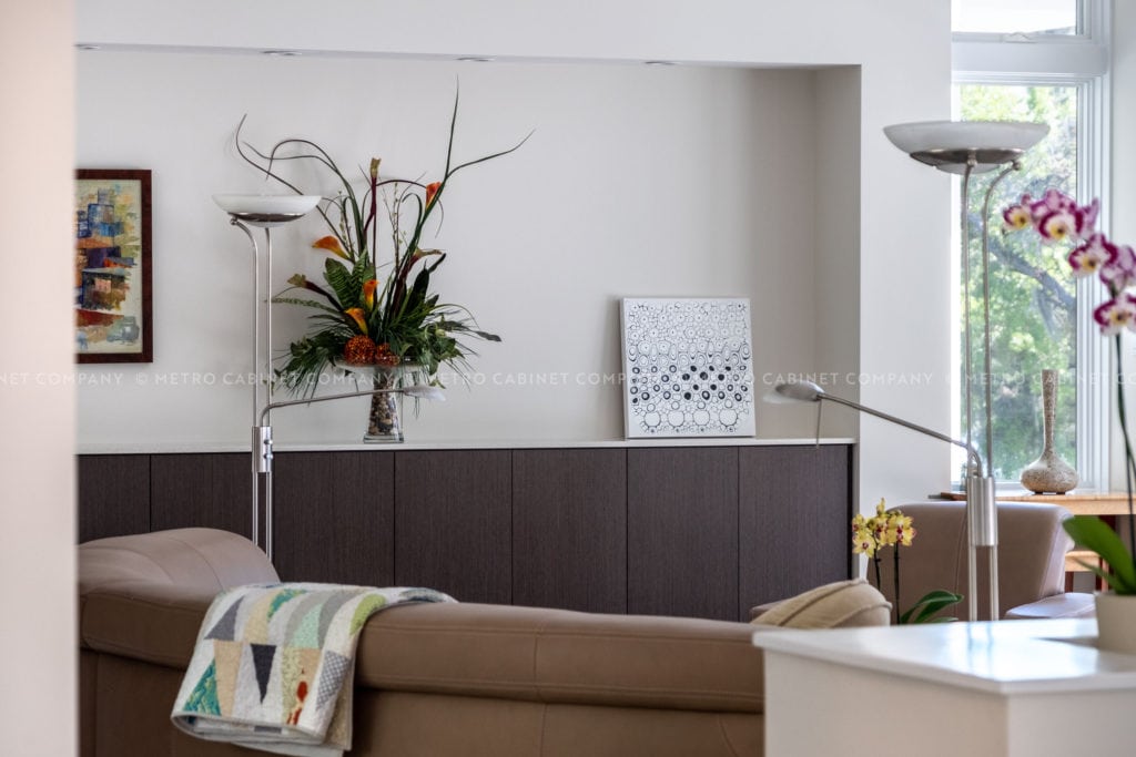 Living room storage - Riverwood, Sarasota. ©2019, Metro Cabinet Company